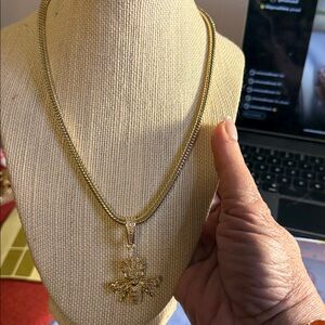 Rope Necklace With A Bee On 14 K Gold Plated